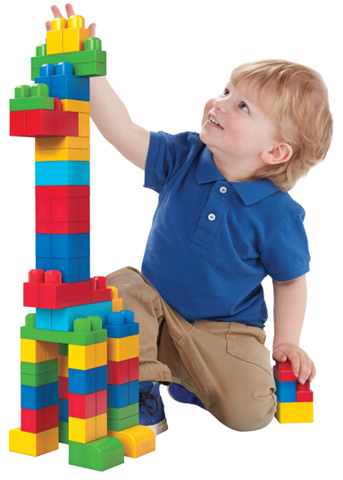 Child building a tower
