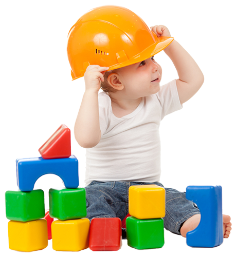 Toddler with blocks