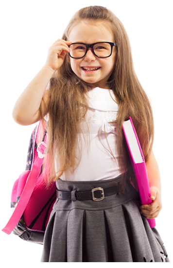 Girl with school bag